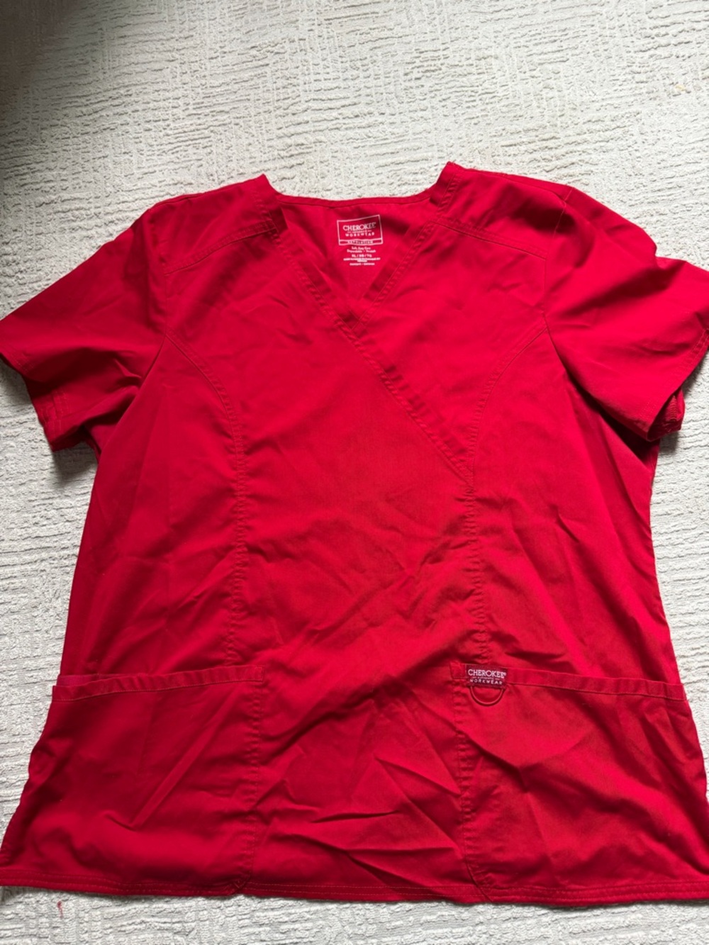 Cherokee Red V-Neck Workwear Top